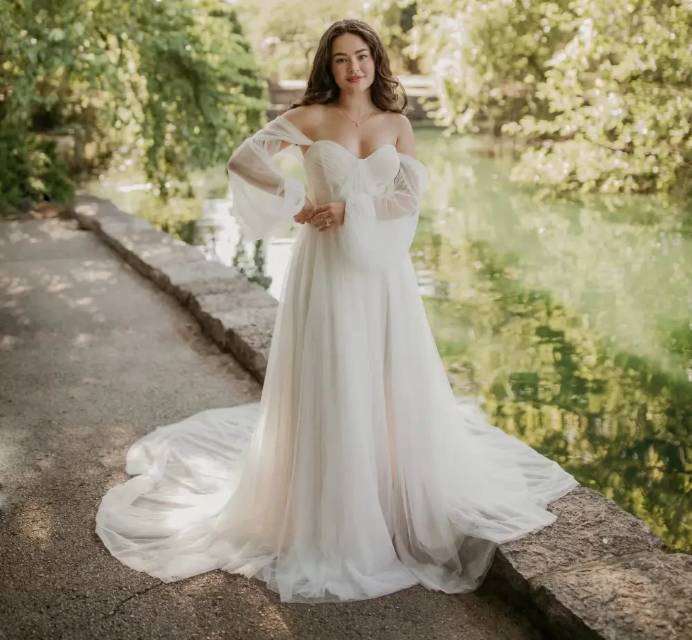 Model wearing a clean dress