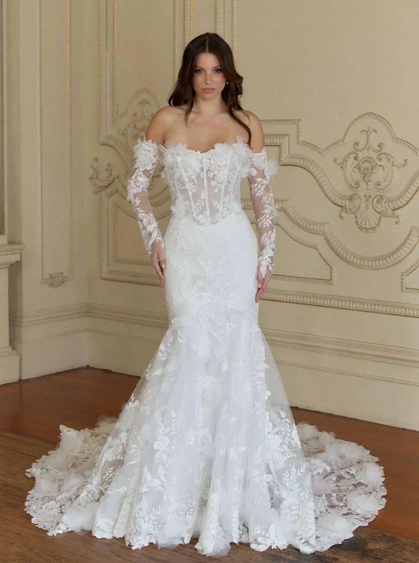 Model wearing a gown by Jeune Bridal